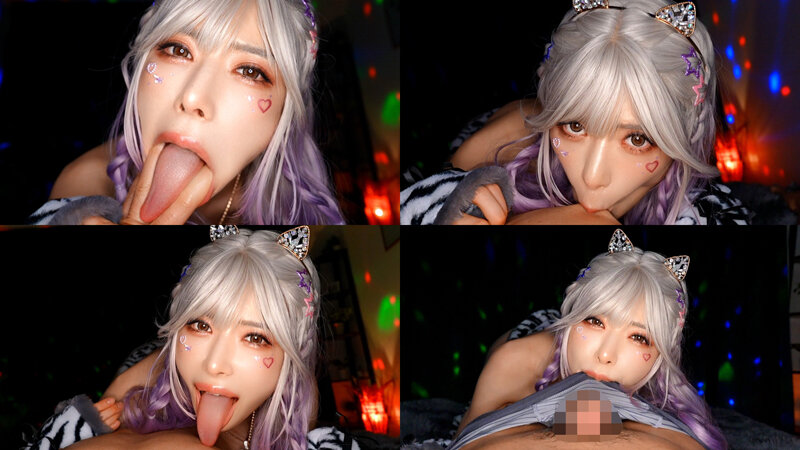 爆乳舌長コスプレイヤーのねっとりナメクジ淫語責め サンプル画像