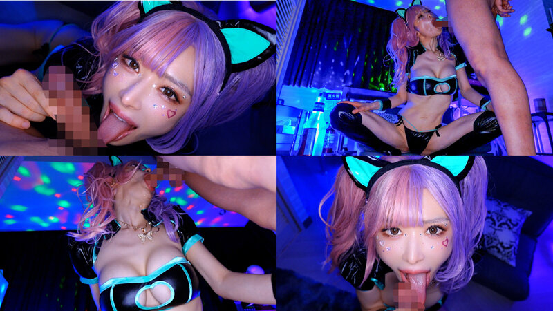 爆乳舌長コスプレイヤーのねっとりナメクジ淫語責め サンプル画像